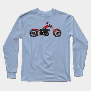 Chopper style motorcycle illustration Long Sleeve T-Shirt